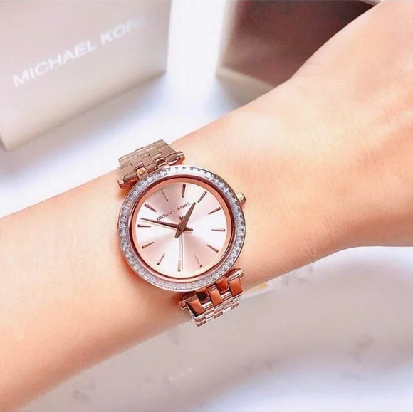 ***NEW*** Sent Michael Kors  Darci Rose Gold Tone Watch 33MM - Picture 10 of 11